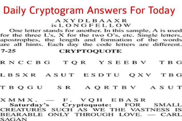 Daily Cryptogram Answers For Today